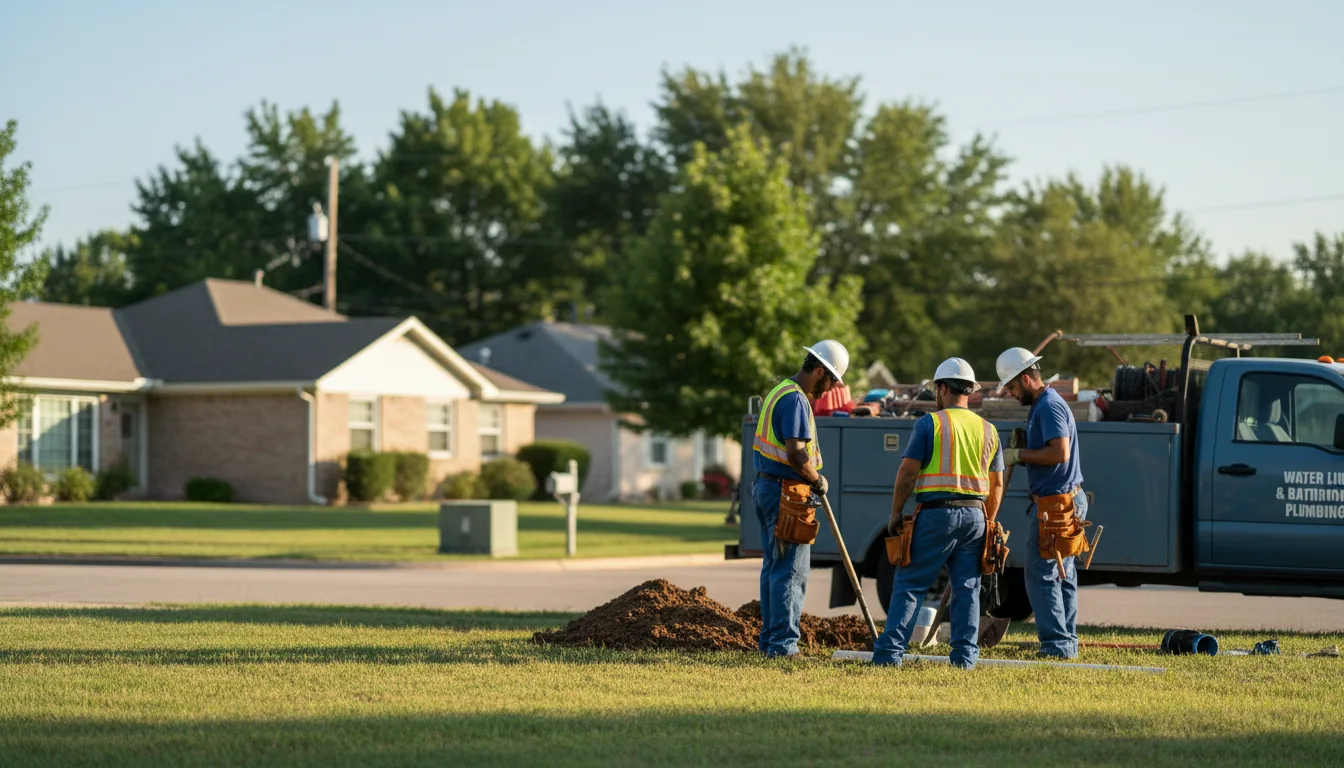 Residential water line and bathroom plumbing service in Bidwell, OH
